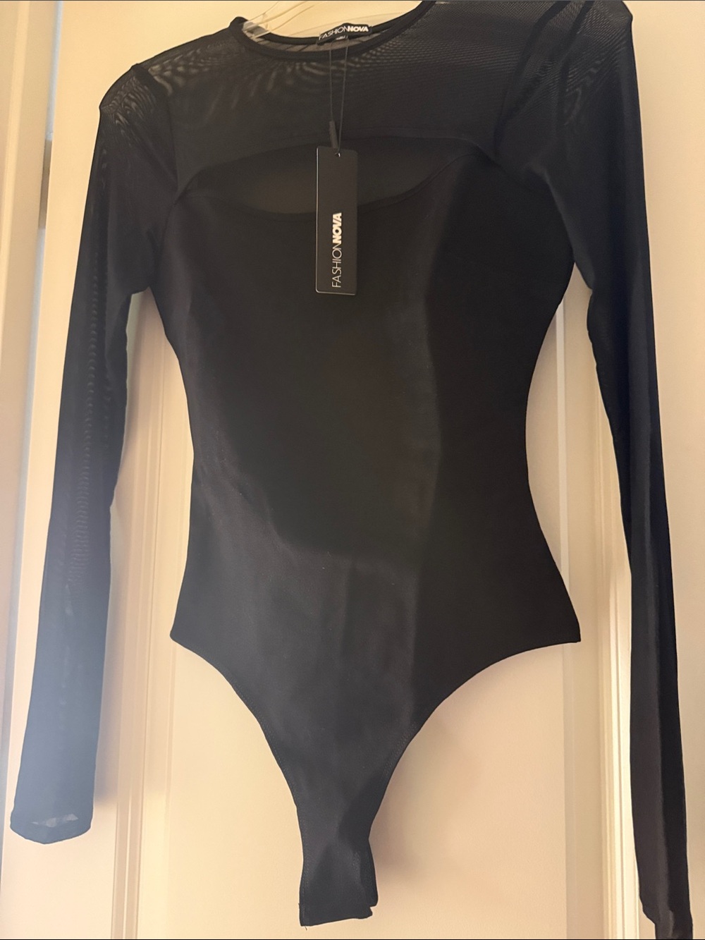 Fashion Nova Black Mesh bodysuit